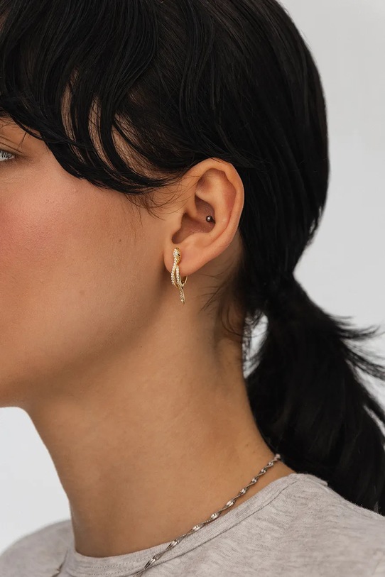 Аксесуари Срібні сережки з позолотою ANIA KRUK VINTAGE SMVKC2312Z золотий