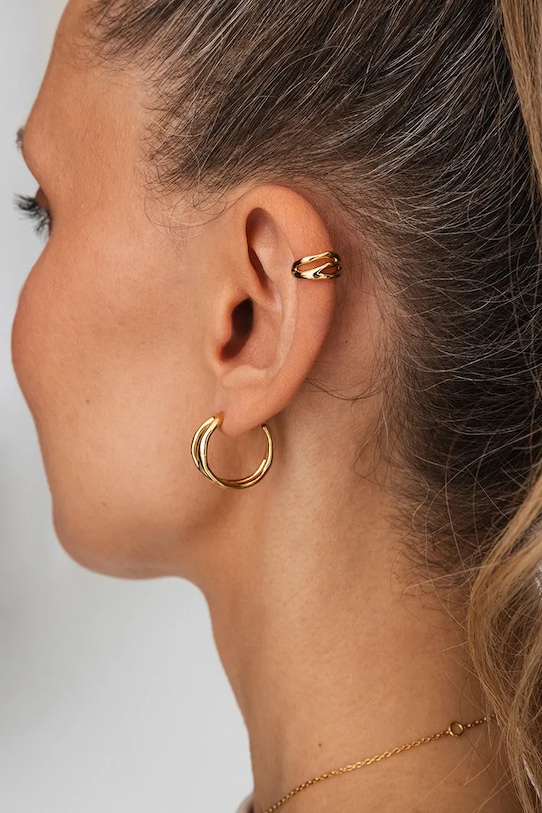 Pozlátené náušnice ANIA KRUK SEA zlatá MMRKM1600Z