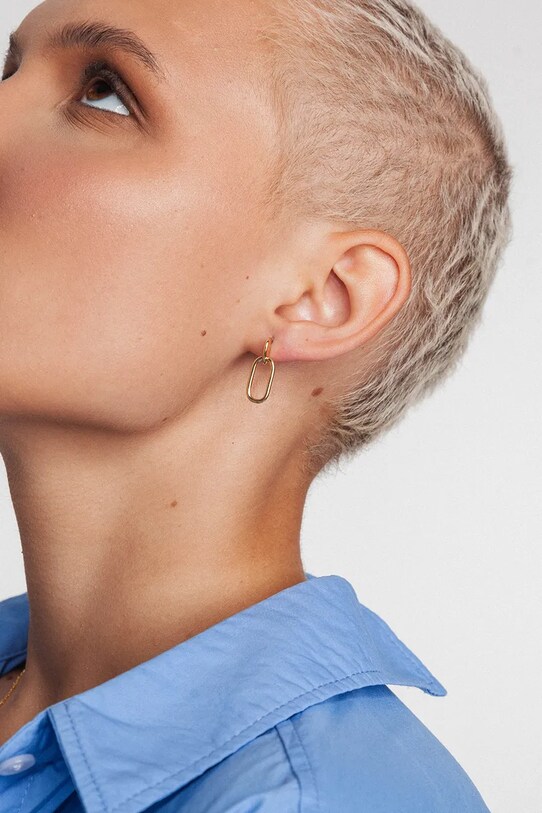 Strieborné pozlátené náušnice ANIA KRUK TRENDY zlatá SGCKS0680Z