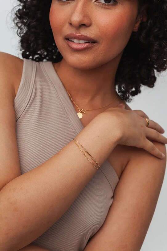 Akcesoria ANIA KRUK bransoletka ze srebra pokrytego złotem TRENDY SLTAS3170Z złoty