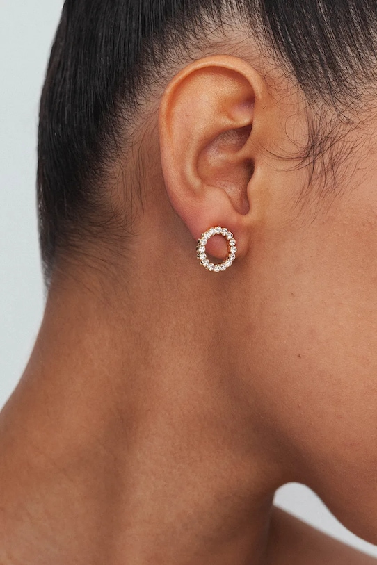 Серебряные серьги с позолотой ANIA KRUK TRENDY золотой SLTKS3152Z