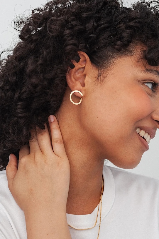 Аксесуари Срібні сережки з позолотою ANIA KRUK TRENDY SLTKS3230Z золотий