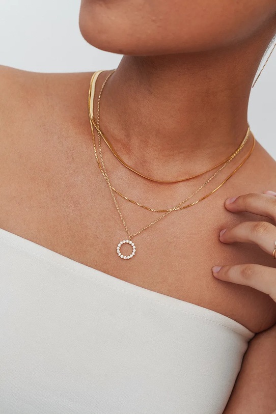 Akcesoria ANIA KRUK naszyjnik ze srebra pokrytego złotem TRENDY SLTNS3162Z złoty