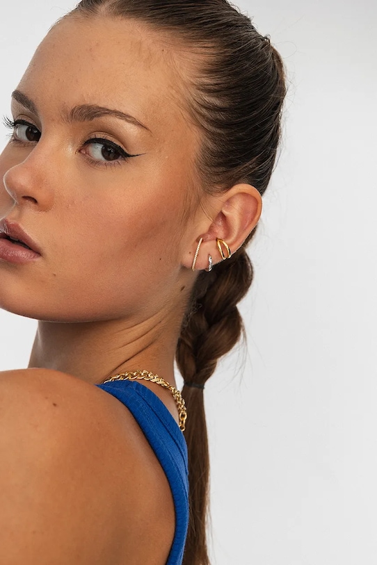 Аксессуары Серебряные серьги с позолотой ANIA KRUK GLAMOUR SMIKC0132Z золотой