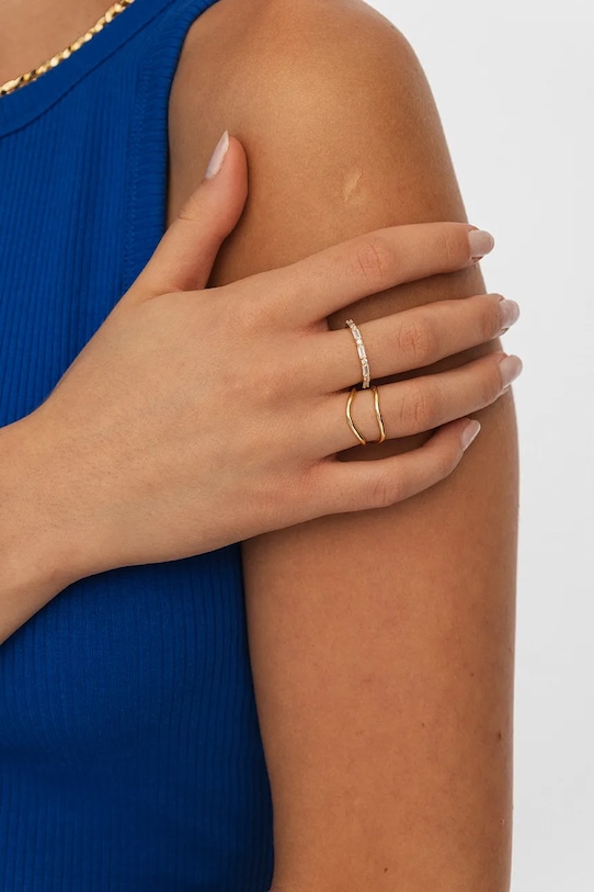 Accesorii ANIA KRUK inel de argint placat cu aur GLAMOUR SMIPC0092Z aur
