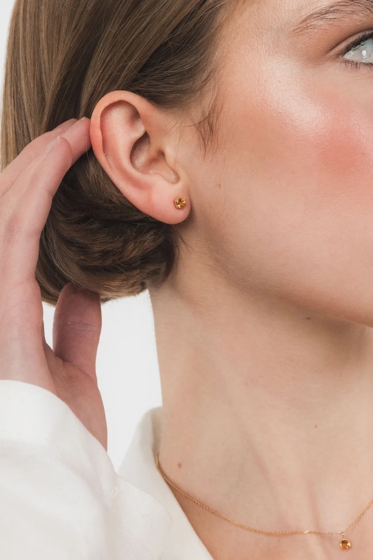 Akcesoria ANIA KRUK kolczyki ze srebra pokrytego złotem DUO SOPKN0887Z złoty