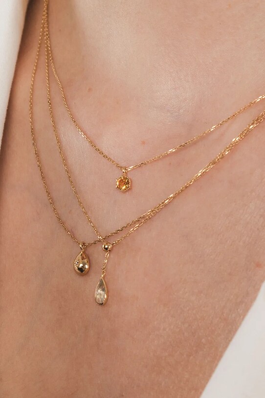 Akcesoria ANIA KRUK naszyjnik ze srebra pokrytego złotem DUO SOPNN0877Z złoty