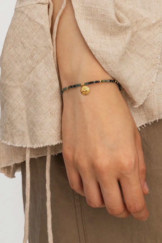 Αξεσουάρ Βραχιόλι από επιχρυσωμένο ασήμι ANIA KRUK SUMMER SAKAN2484Z πράσινο