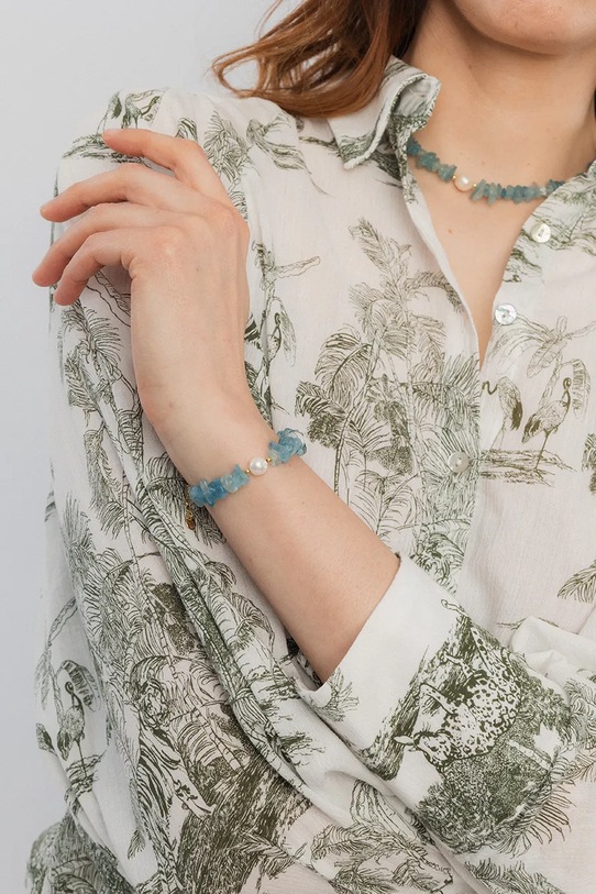 Αξεσουάρ Βραχιόλι από επιχρυσωμένο ασήμι ANIA KRUK SUMMER SAKAN2734Z μπλε