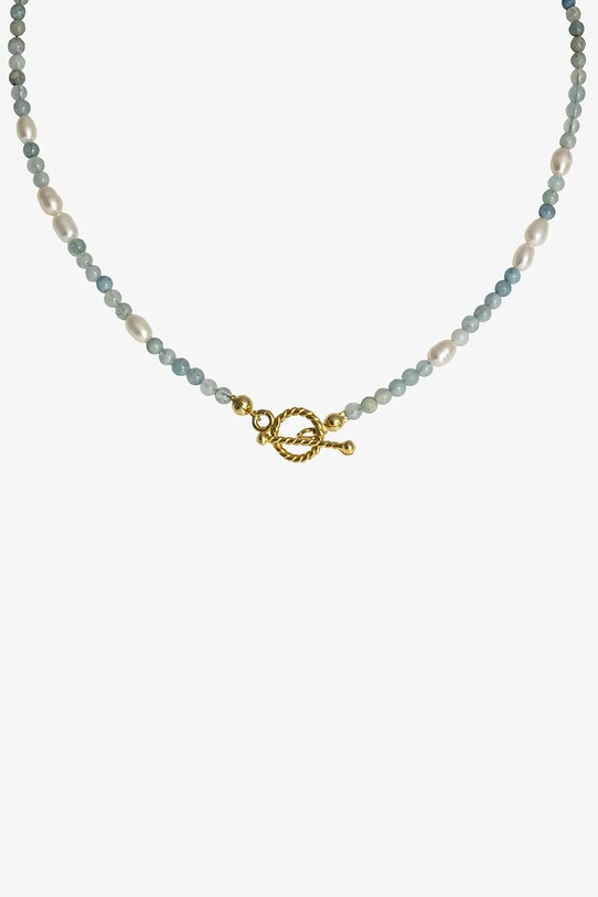 Doplnky Strieborný pozlátený náhrdelník ANIA KRUK SUMMER SAKNN2874Z modrá