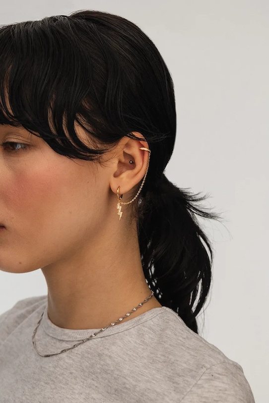 ANIA KRUK cercel din argint placat cu aur ROCK IT SMVKC2072Z aur ZA00