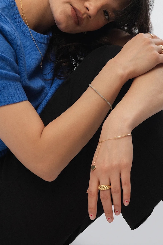 Accesorii ANIA KRUK brățară din argint placată cu aur SUMMER SAKAN2469Z verde