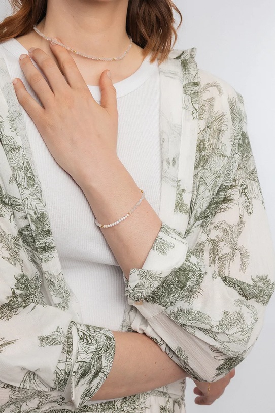 Akcesoria ANIA KRUK naszyjnik srebrny pozłacany SUMMER SAKNN2782Z biały