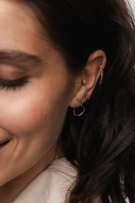 Pozlátené strieborné náušnice ANIA KRUK TRENDY SMIKS0590Z zlatá ZA00