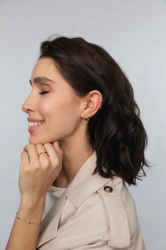 Doplnky Pozlátené strieborné náušnice ANIA KRUK TRENDY SMIKS0590Z zlatá