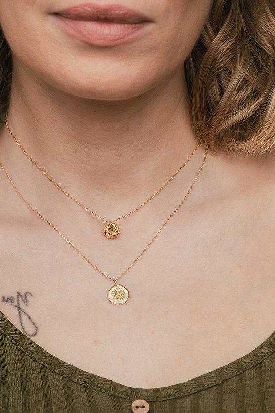 Akcesoria ANIA KRUK naszyjnik ze srebra pokrytego złotem VINTAGE SLTNS3350Z złoty