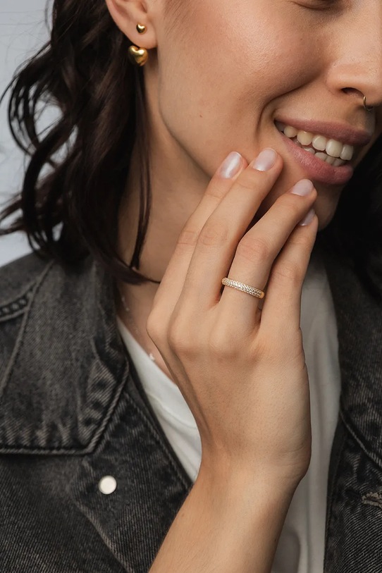 Akcesoria ANIA KRUK pierścionek ze srebra pokrytego złotem GLAMOUR SMIPC0672Z złoty