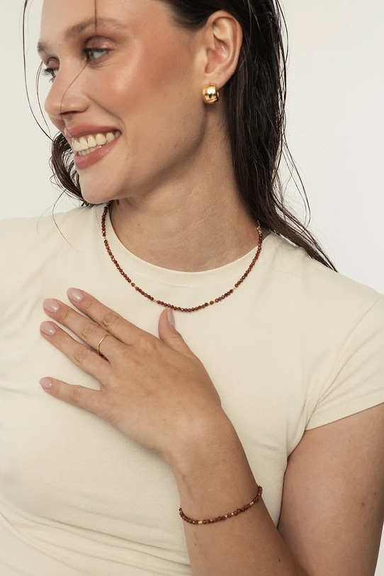 Accesorii ANIA KRUK brățară din argint placată cu aur SUMMER SAKAY3159Z maro