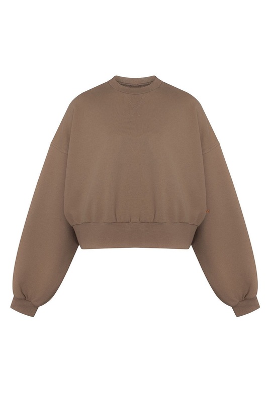 MUUV. bluza bawełniana oversize MILD COTTON brązowy bl.overs.MILD.COTTON.pb