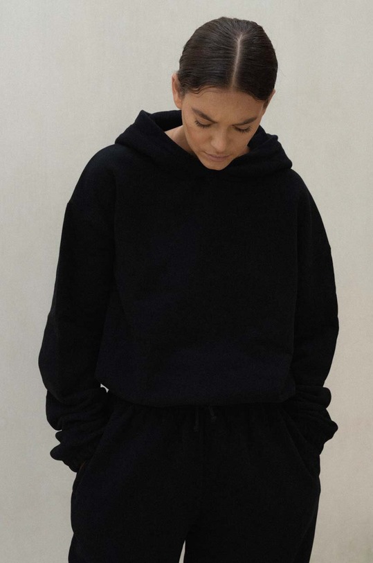 MUUV. hanorac de bumbac SMOOTH COTTON bluza.SMOOTHCOTTON.blac negru ZW24