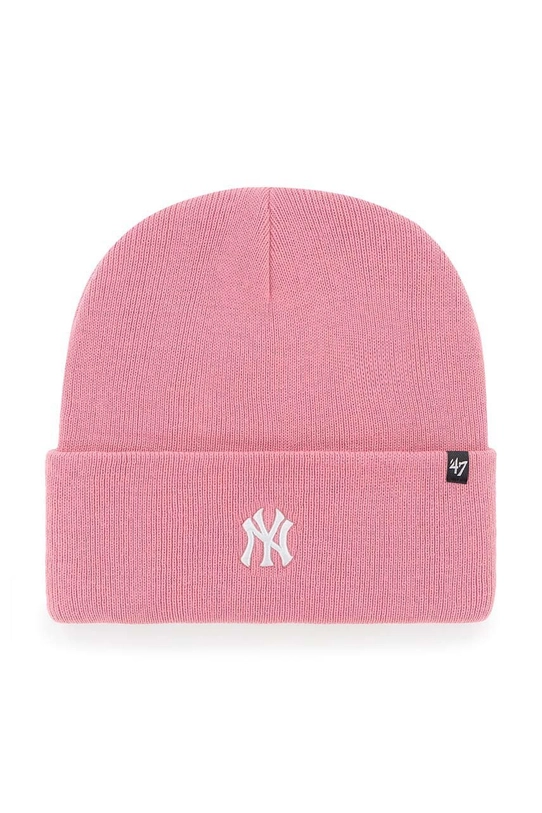 Шапка 47 brand Mlb New York Yankees аплікація рожевий B.BRNCK17ACE.RS