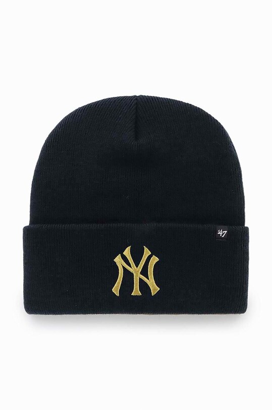 Шапка 47 brand Mlb New York Yankees аплікація темно-синій B.HYMKM17ACE.NYA