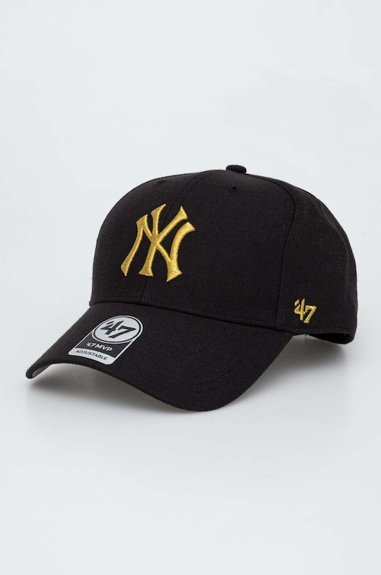 Кепка 47 brand MLB New York Yankees аппликация чёрный B.MTLCS17WBP.BKE