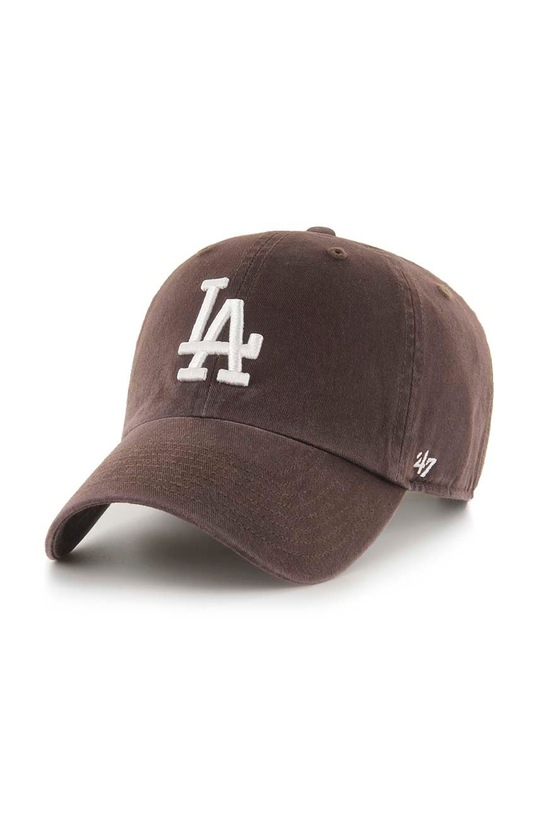 47 brand czapka z daszkiem bawełniana MLB Los Angeles Dodgers aplikacja brązowy B.NLRGW12GWS.BWA