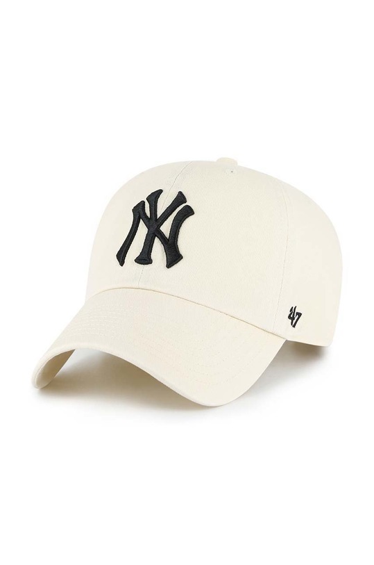 Bavlněná baseballová čepice 47brand Mlb New York Yankees bavlna béžová B.NLRGW17GWS.NTB