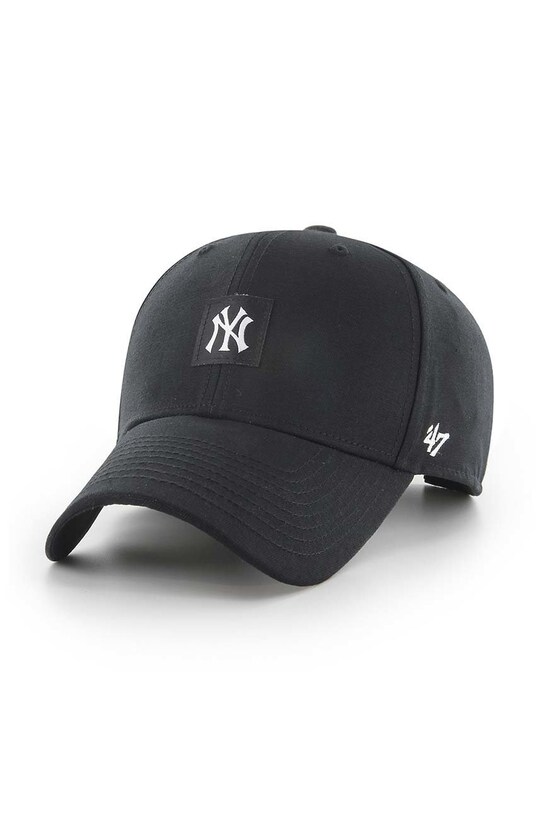 Памучна шапка с козирка 47 brand MLB New York Yankees памук черен B.CMPSP17GWP.BK