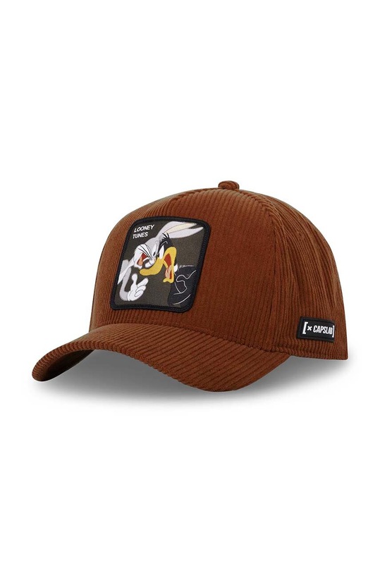 Capslab czapka z daszkiem bawełniana x Looney Tunes aplikacja brązowy CL.LOO10.1.PCT.BD2