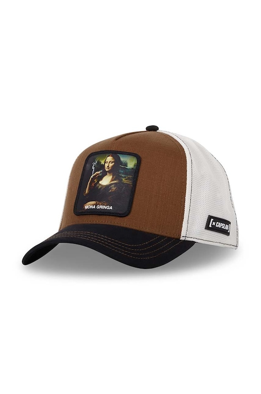 Capslab czapka z daszkiem aplikacja brązowy CL.ART.1.PCT.MONA