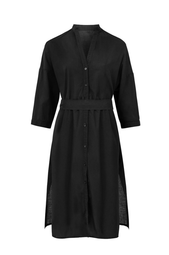MUUV. rochie Beach Shirt negru BEACH.SHIRT.dluga