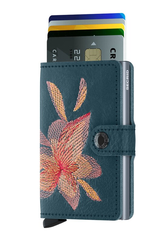 Кожаный кошелек Secrid MSt.MagnoliaPetrol голубой ZA00