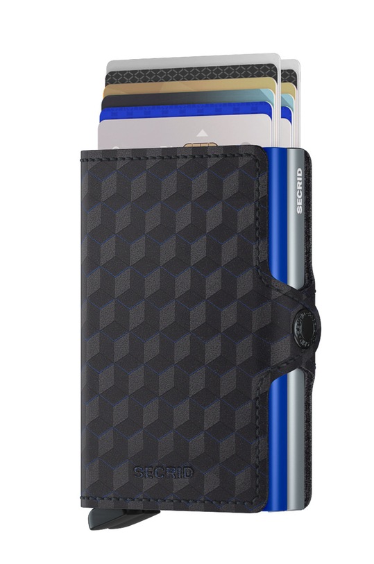 Шкіряний гаманець Secrid TOp.Titanium.Blue чорний ZA00