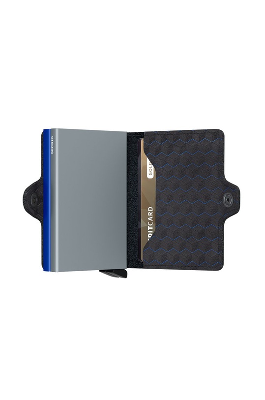 Шкіряний гаманець Secrid чорний TOp.Titanium.Blue