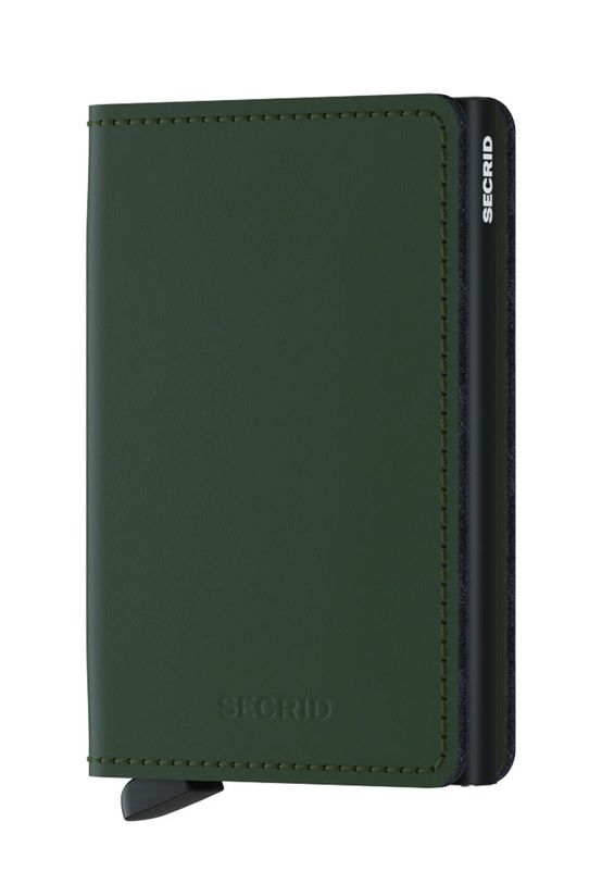 Secrid Portofel de piele piele verde SM.GREEN.BLACK