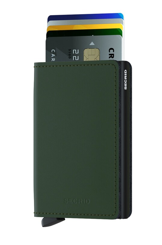 Шкіряний гаманець Secrid SM.GREEN.BLACK зелений ZA00