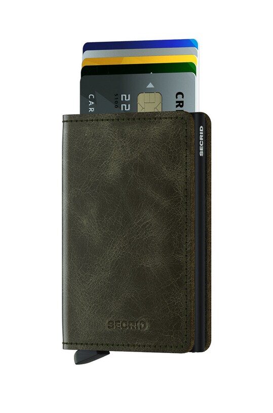 Secrid Portofel de piele SV.OliveBlack verde ZA00