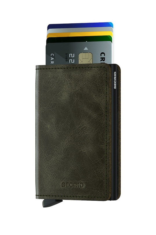 Secrid Portofel de piele SV.OliveBlack verde ZA00
