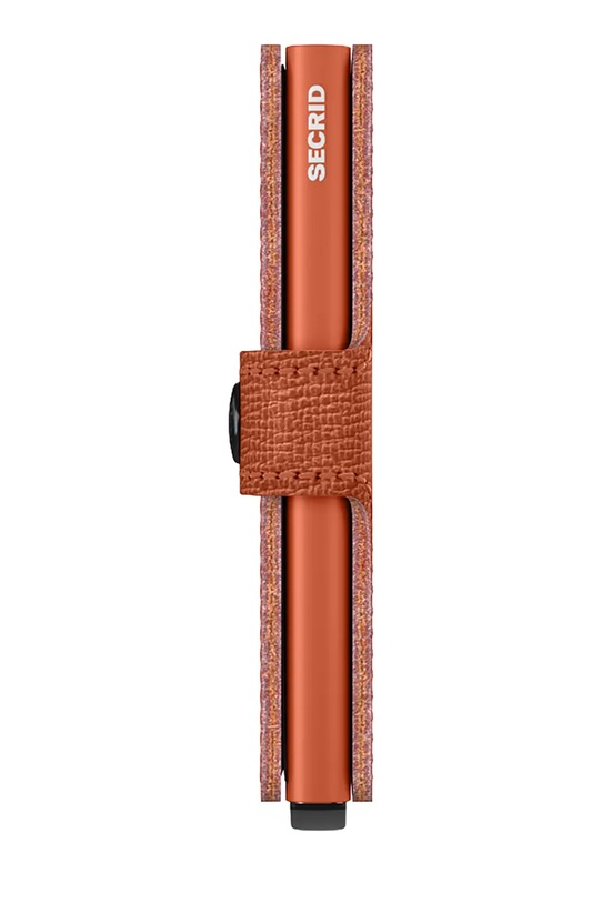 Secrid portfel skórzany CRISPLE MC.Black pomarańczowy