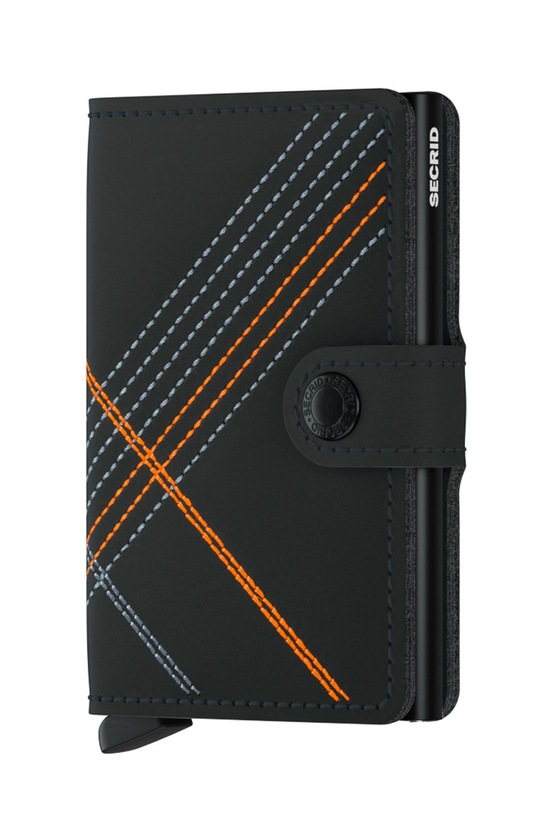 Secrid - Kožená peňaženka usňová koža čierna MSt.Linea.Orange