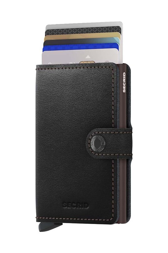 Кожаный кошелек Secrid Black & Brown M.Black.Brown чёрный ZA00