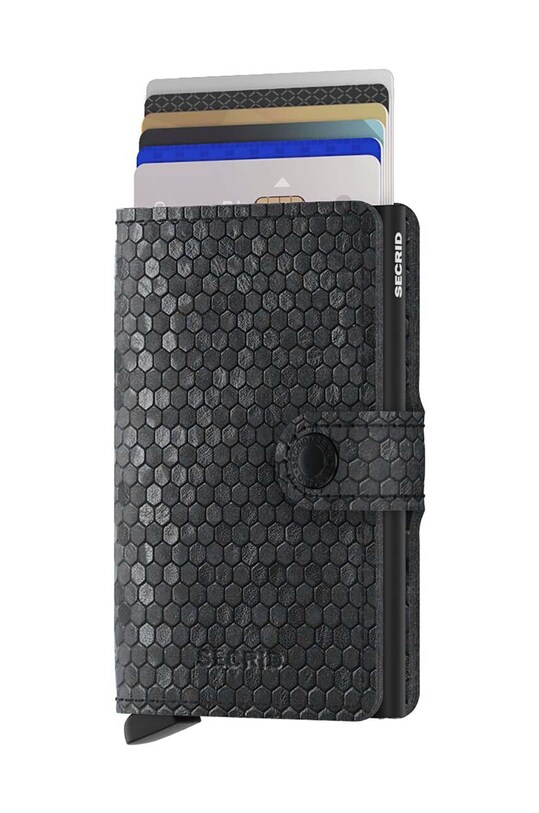 Кожаный кошелек Secrid Miniwallet Hexagon Black MHe.Black чёрный ZA00