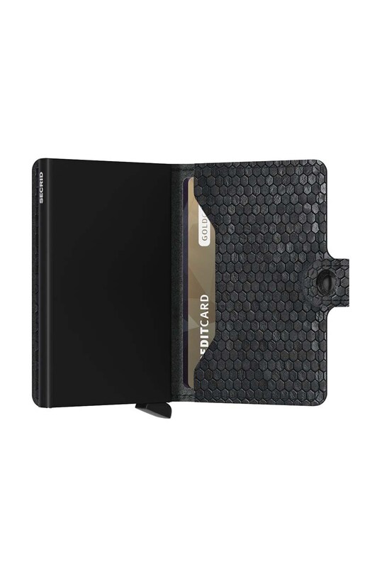 Кожаный кошелек Secrid Miniwallet Hexagon Black чёрный MHe.Black