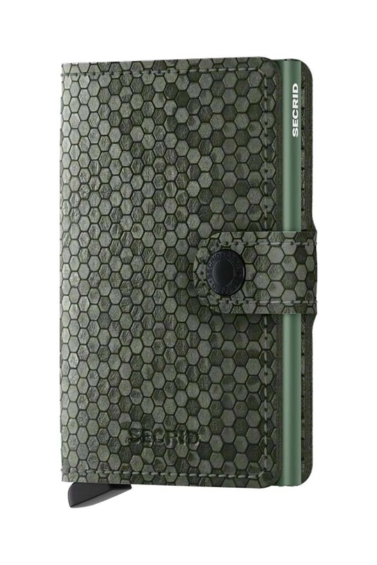 Secrid portofel de piele Miniwallet Hexagon Green sintetic verde MHe.Green