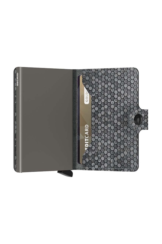 Secrid portofel de piele Miniwallet Hexagon Grey gri MHe.Grey