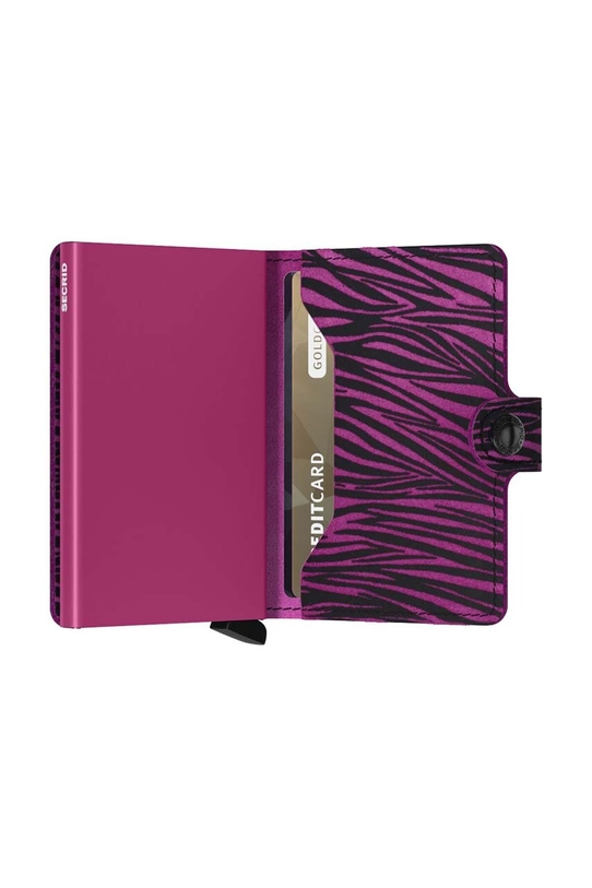 Secrid portofel de piele Miniwallet Zebra Fuchsia roz MZe.Fuchsia