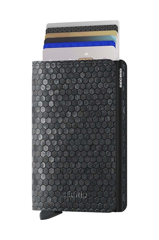 Кожаный кошелек Secrid Slimwallet Hexagon Black SHe.Black чёрный ZA00