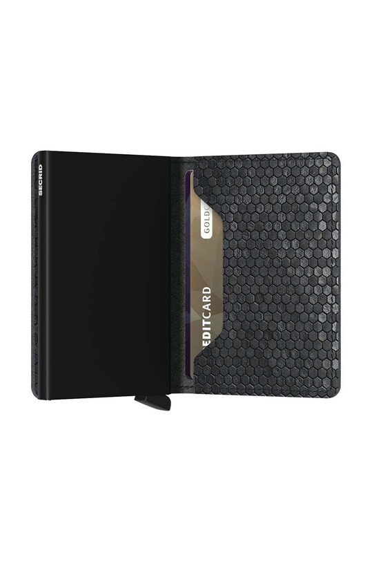 Кожаный кошелек Secrid Slimwallet Hexagon Black чёрный SHe.Black